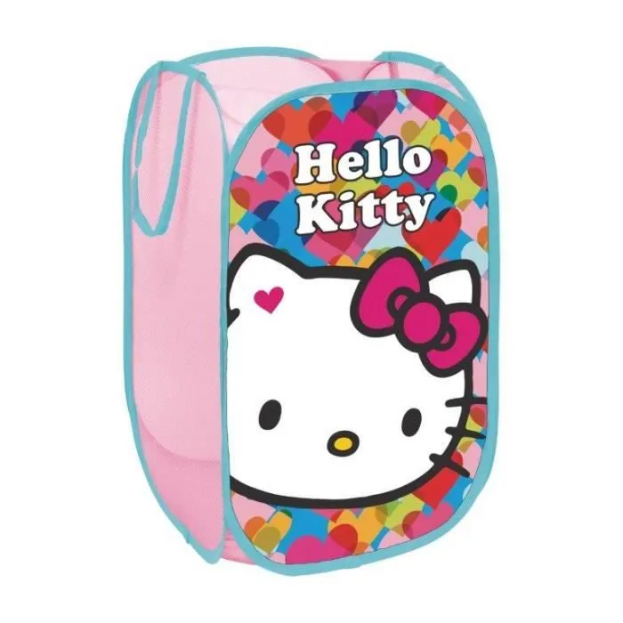 Panier à Linge - Coffre à jouets Rangement Hello Kitty-0