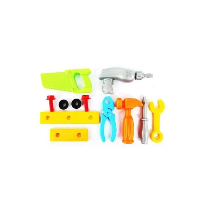 Dede Mallette à Outils Pour Enfant, Jeu de Bricolage, Kit de Réparation, Boîte à Outils, Établi Bricolo d'Enfant, Cadeau de Garçon-3