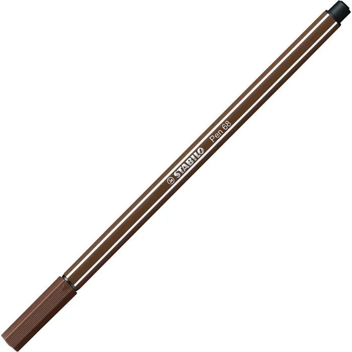 Stylo - Stabilo - Pen 68 - Couleur Marron - Pointe Ronde - 1 Unité-0