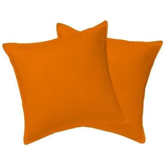Lot de 2 taies d'oreiller 63x63cm - ORANGE 100% coton 57 / fils HOMEROKK-0