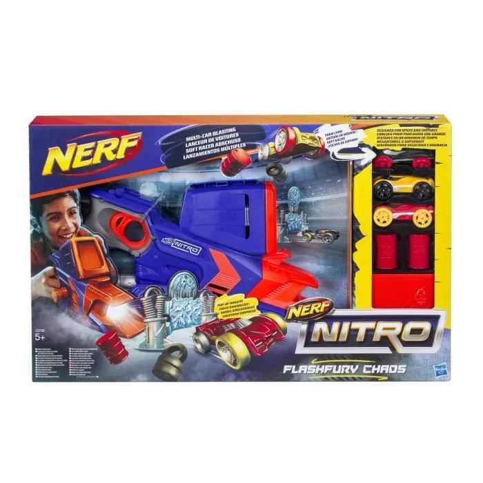 NERF NITRO - Flashfury Chaos - Lanceur de Voitures pour Enfant de 5 ans et plus-4