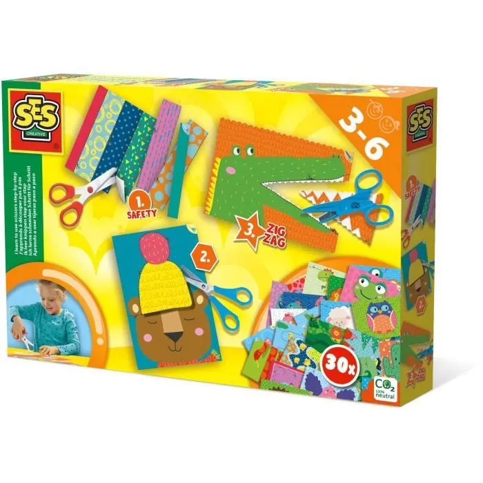 SES CREATIVE - J'apprends à découper - Ciseaux pour enfant sûrs - Multicolore-0