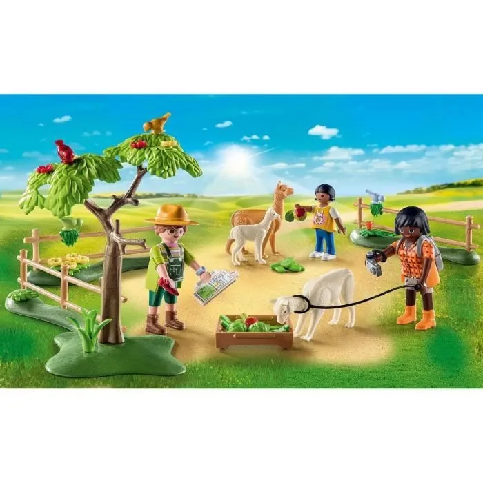 PLAYMOBIL 71251 Enclos à alpagas et randonneurs, Country La Ferme, 56 pièces, Dès 4 ans-1