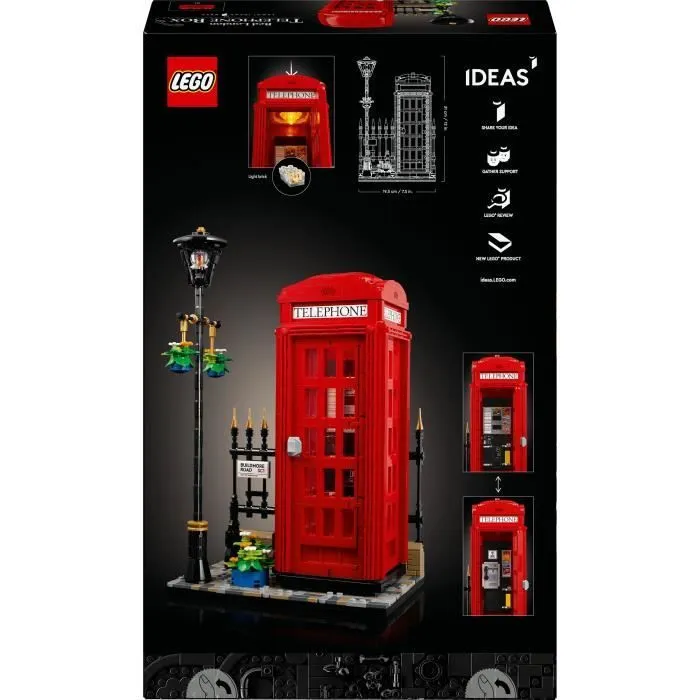 LEGO® Ideas 21347 Cabine Téléphonique Londonienne Décoration Maison pour les Anglophiles-5