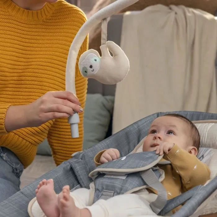 INGENUITY Transat bébé pliable massage ventre - Parker, Position fixe ou à bascule, vibrations, mélodies et arches d'éveil amovible-8
