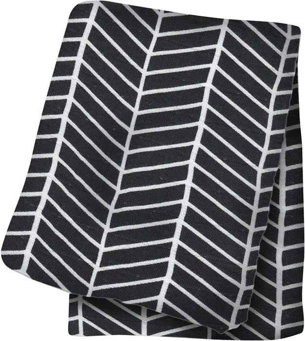 Lange en viscose de bambou et coton - Marque - Chevrons noirs - Grande taille - Mixte-4