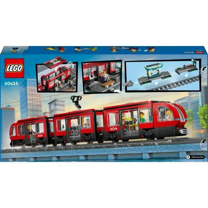 LEGO® City 60423 Le tramway et la station du centre-ville, véhicule pour enfants dès 7 ans-5