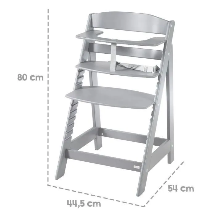 ROBA Chaise Haute Évolutive Sit Up Flex - Utilisable Jusqu'à la Chaise d'Adolescent - Bois Gris-3