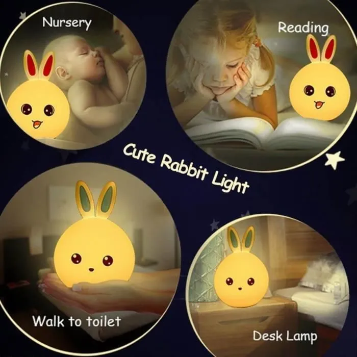 Veilleuse Lapin LED - CODREAM - Multicolore - Enfant - Blanc - Rechargeable USB-1