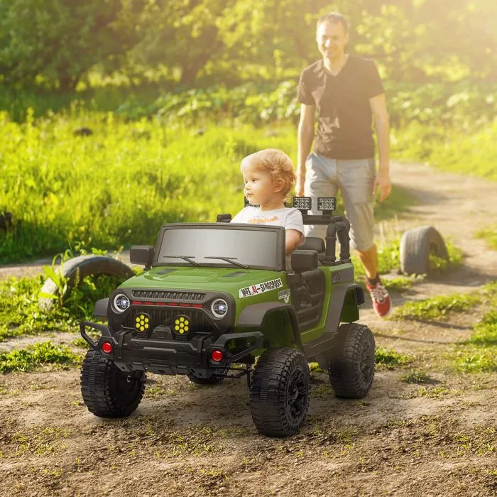 Buggy électrique enfant - AIYAPLAY - télécommande 2.4Ghz - 2 moteurs 12 V - 3 vitesses - vert-1