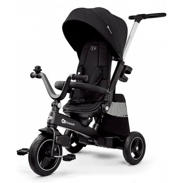 Tricycle évolutif KINDERKRAFT EASYTWIST - Siège pivotant 360° - Noir-0