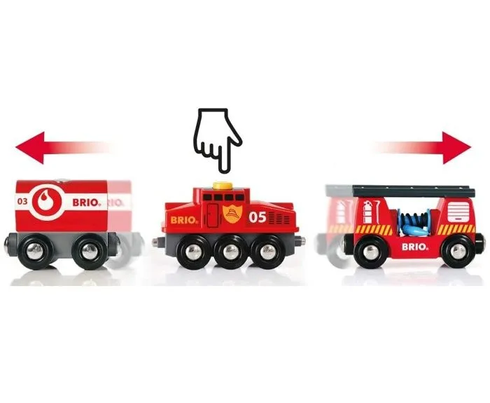 Train des Pompiers BRIO - Circuit de train en bois - Ravensburger - Mixte dès 3 ans - 33844-3