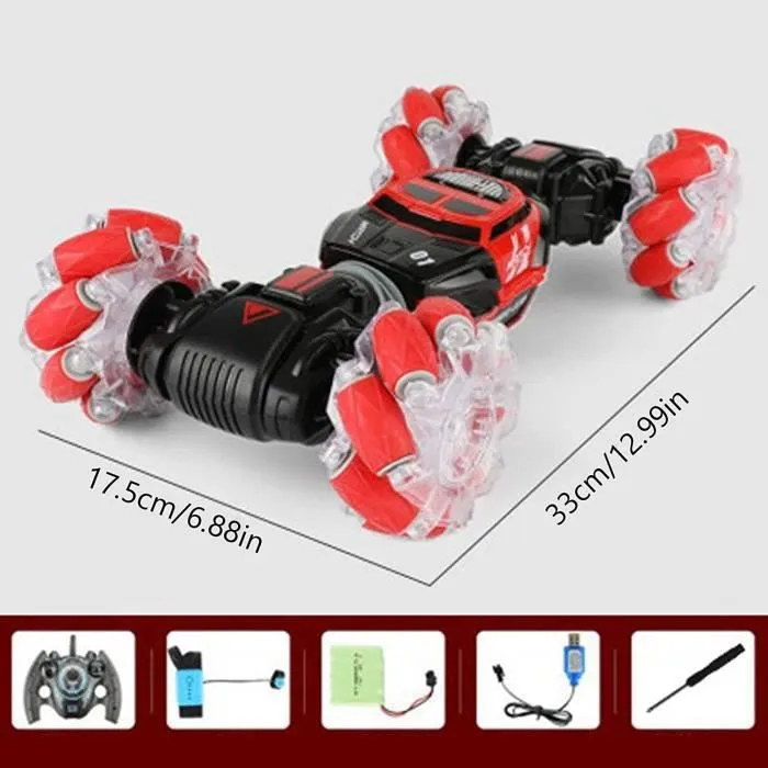 Voiture Tout-Terrain Lumineuse - Twister Car - RC 4x4 - Détection gestuelle - Rouge-1