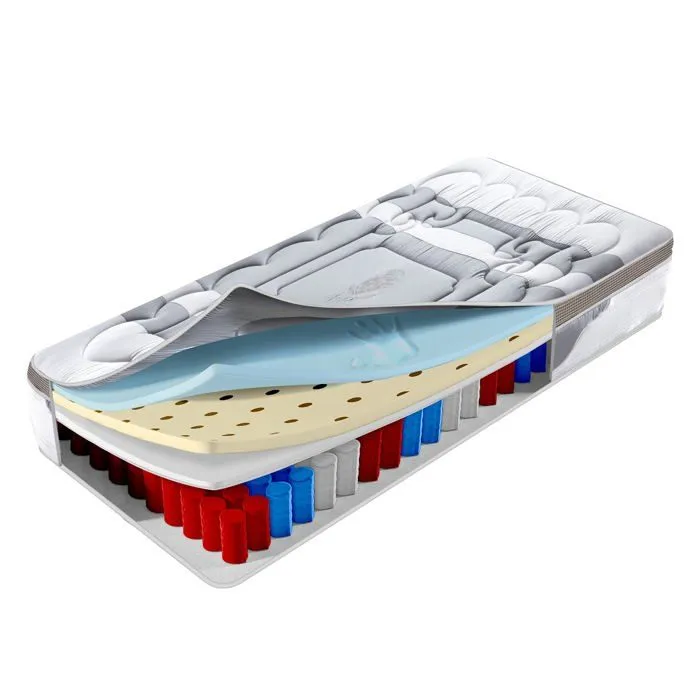 Matelas Platinium Small 90x190 Sampur | Épaisseur 26cm - Mémoire de Forme - Ressorts Ensachés - Latex Naturel - Confort & Longévité-2