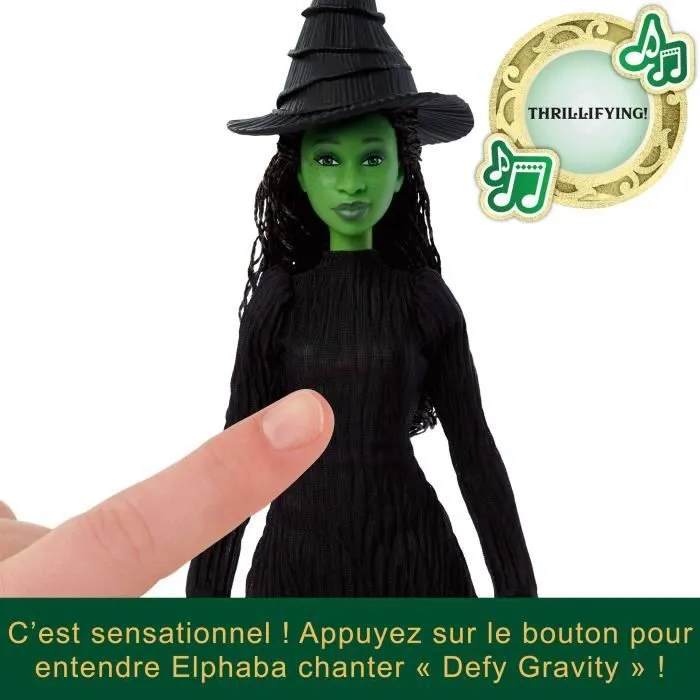 Mattel-Wicked-Poupée Elphaba chantante avec habillages et accessoires - Wicked - HYM40-6
