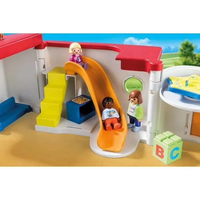 PLAYMOBIL - Garderie transportable - Bleu - Playmobil 1.2.3 - Pour Enfant de 18 mois et plus-3