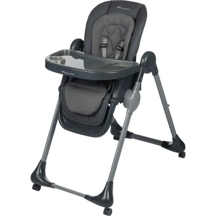 BEBECONFORT OLEA Chaise haute bébé, évolutive, multi-positions; de la naissance à 3 ans (15 kg), Mineral Graphite-0