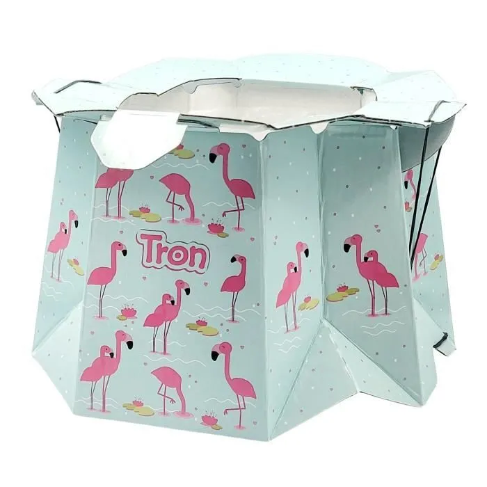 Pot jetable pour enfants TRON max. 30 kg, facile à utiliser, absorbe les liquides et élimine les odeurs, design : flamants roses-0