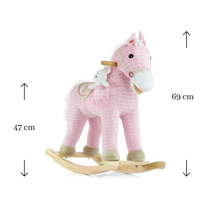 Cheval à Bascule Poney Rose-1