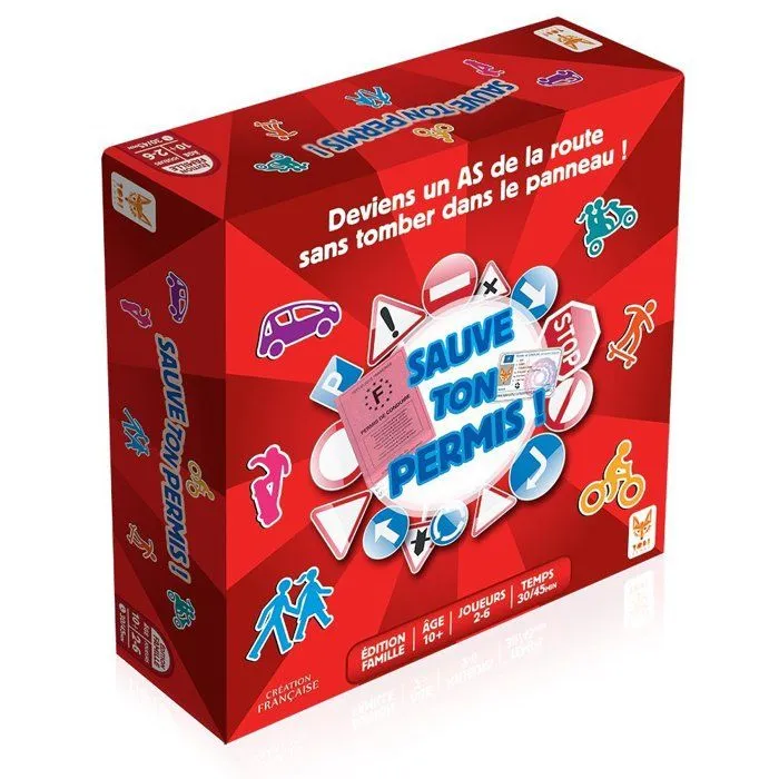 Jeu de société Sauve Ton Permis - TOPI GAMES - Rouge - Garçon et Fille-1