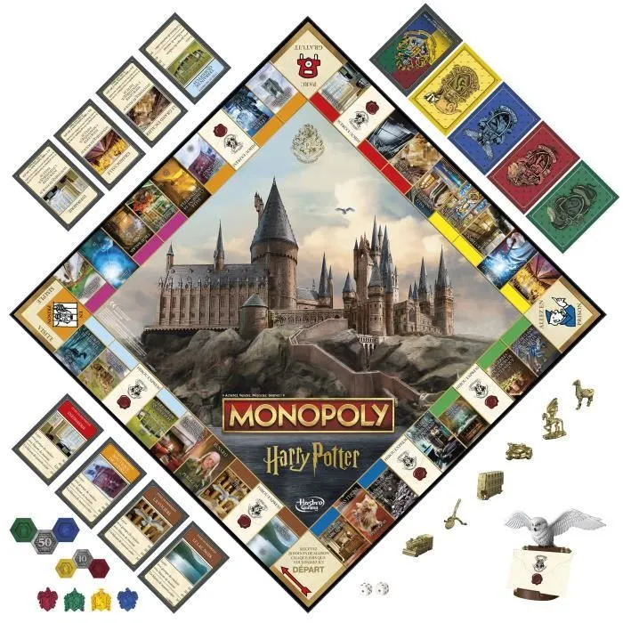 Monopoly Harry Potter édition, Jeu de société de plateau, Aventures magiques à Poudlard, dès 8 ans, 2 à 6 joueurs-1