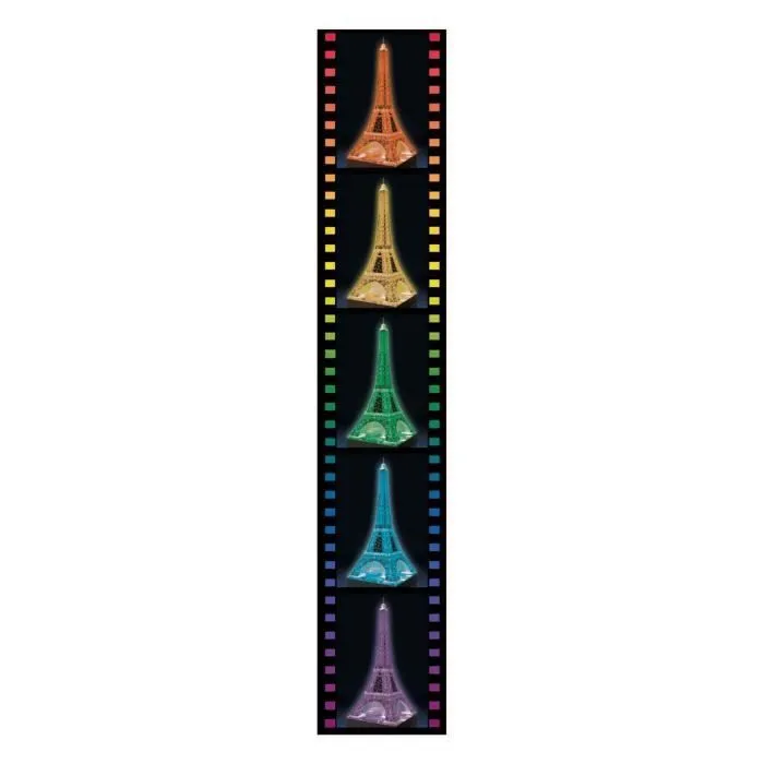 Puzzle 3D Tour Eiffel illuminée - Ravensburger - 216 pièces - sans colle - avec LEDS couleur - Dès 10 ans-5