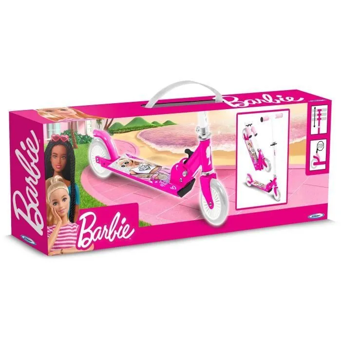 Trottinette pliable - STAMP - Barbie - Pour enfant à partir de 4 ans - Roulement à billes ABEC 5-3