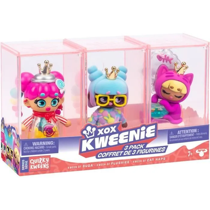 Pack de poupées - XOX KWEENIE - Série Quirky - 13 cm - 3 poupées incluses - Finitions uniques-0