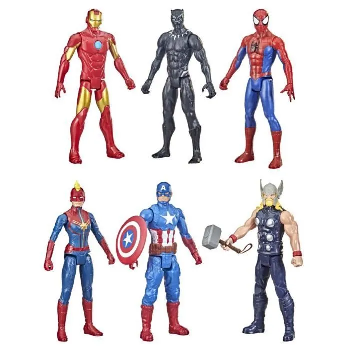 Pack 6 figurines Avengers de 30 cm, Marvel Titan Hero Series Multipack Titan Hero, dès 4 ans-1
