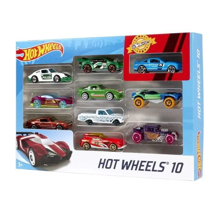 Hot Wheels - Coffret De 10 Véhicules - Coffret Petites Voitures - 3 ans et + 54886-3