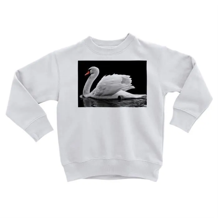 Sweatshirt Enfant Magnifique Cygne Blanc Sur Un Lac Photo Nature Oiseau-0