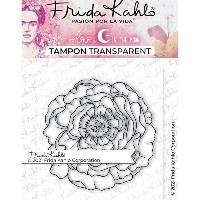 Tampon transparent - Pivoine 2 - 9,5 x 6,5 cm-0