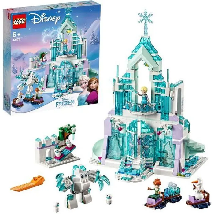 LEGO® Disney Princess 43172 Le palais des glaces magique d’Elsa, Château de la Reine des Neiges, Jouet avec Accessoires-0