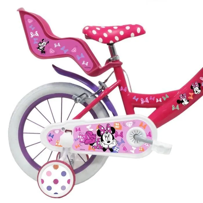 Vélo Enfant 14" - MINNIE MOUSE - Rose - 4 à 6 Ans - Roues de 14 pouces - Idéal pour Filles-1
