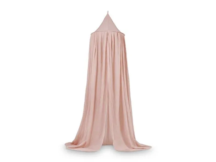 Ciel de lit bebe Jollein - 002-005-00090 - Moustiquaire Vintage, 245 cm Hauteur, Rose Pale-0