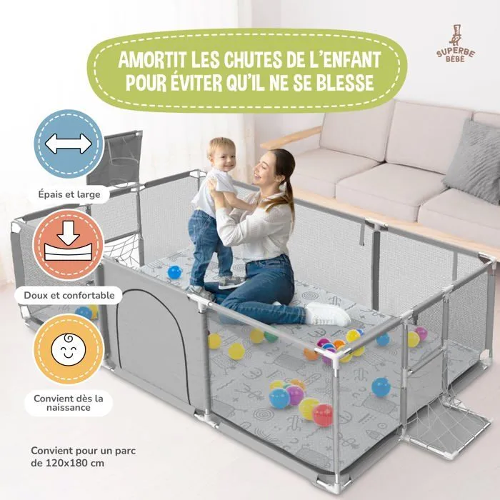 Tapis de Jeu en mousse, épais et pliable pour enfants - 180 x 120 x 1 cm - PTEROGLYPHE | SUPERBE BEBE-4