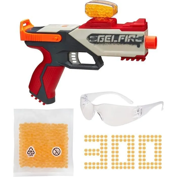 Blaster à ressort Nerf Pro Gelfire Legion - NERF - 300 billes hydratées et lunettes de protection-0