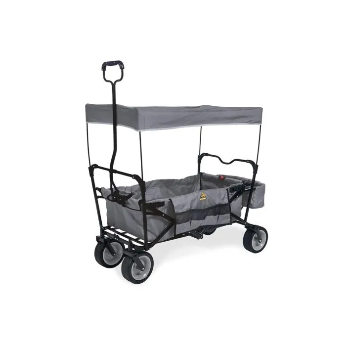 Chariot pliant Paxi Pinolino - Gris - Pour enfants à partir de 18 mois - Pare-soleil compris-0