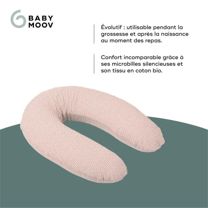 doomoo Coussin de Maternité et Coussin d'Allaitement Buddy, Ultra Confort, Certifié Oeko-Tex, Cloudy Pink-2