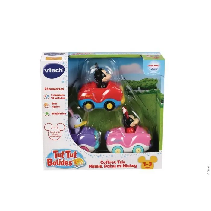 VTECH - Tut Tut Bolides - Coffret Trio Minnie/Mickey (Cabrio Minnie + Daisy + Mickey)-1