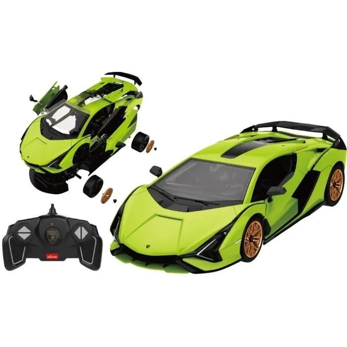 Voiture Télécommandée - TURBO CHALLENGE - Lamborghini Sian - 1/18 - Vert - 85 pièces à monter-3