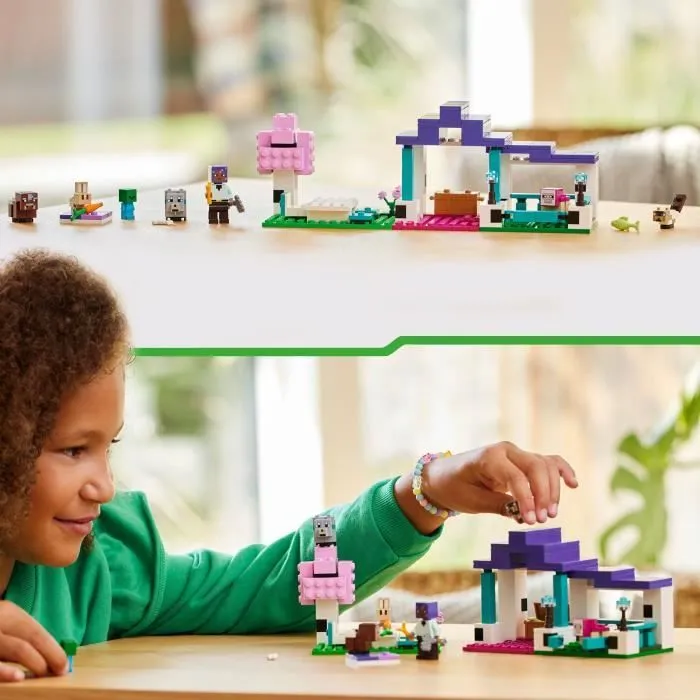 LEGO® 21253 Minecraft Le Sanctuaire Animalier, Jouet de Biome Plaine, Minifigurines de Personnages et Figurines d'Animaux-4