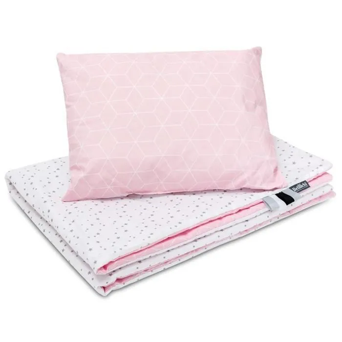 Bellochi Set de Couette Bebe 75x100 cm et Coussin Enfant 30x40 cm - Réversible et Lavable - Coton - Aurora-0