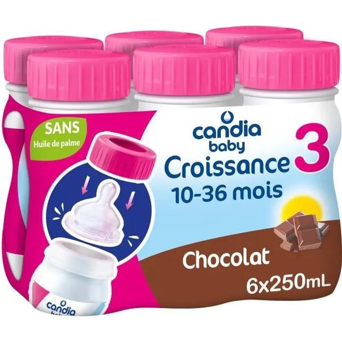 CANDIA Baby Lait de Croissance 3 Chocolat - 6 x 250 ml - Dès 10 mois-0