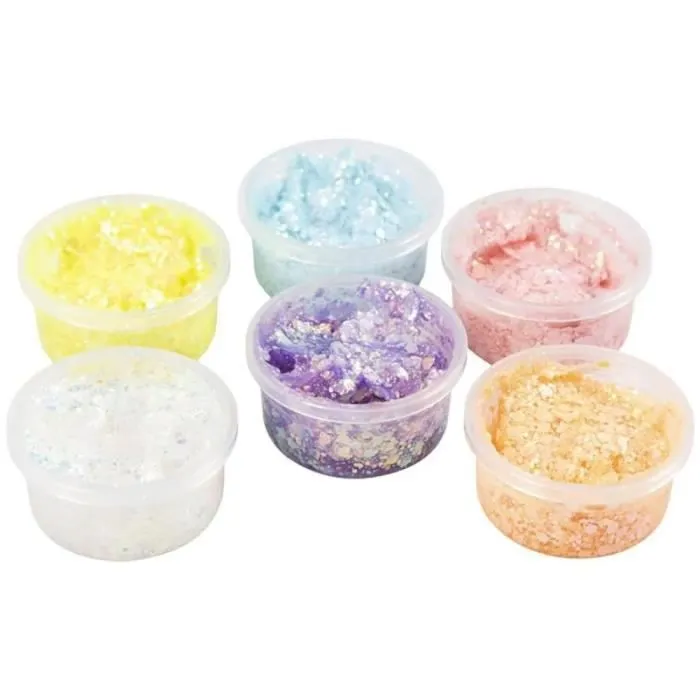 Pâte à modeler pailletée - Creativ Company - Glitter Clay - Couleurs pastel - 6 x 20 ml-0