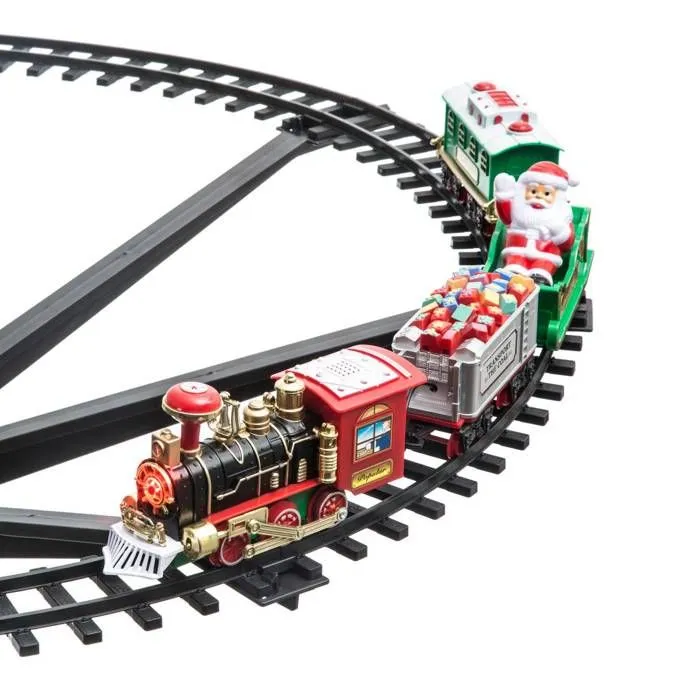 Train de Noël électrique sapin 23 pièces musical 1 LED à piles Feeric lights & christmas-1