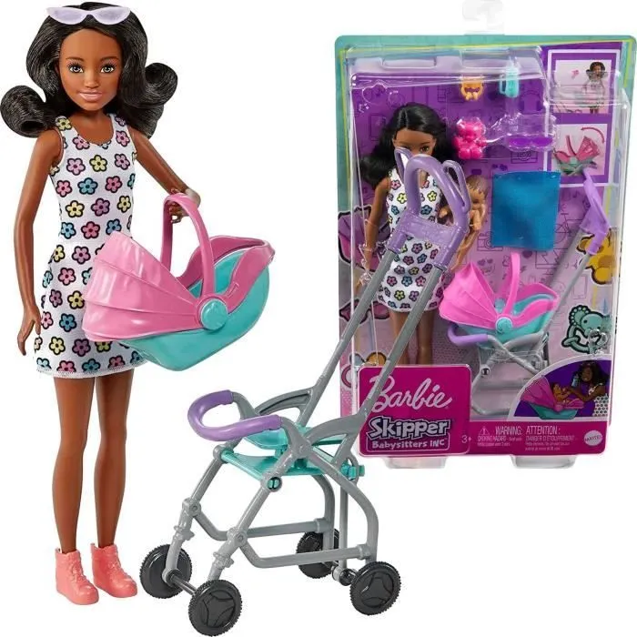 Set Barbie babysitter doll Skipper stroller-0