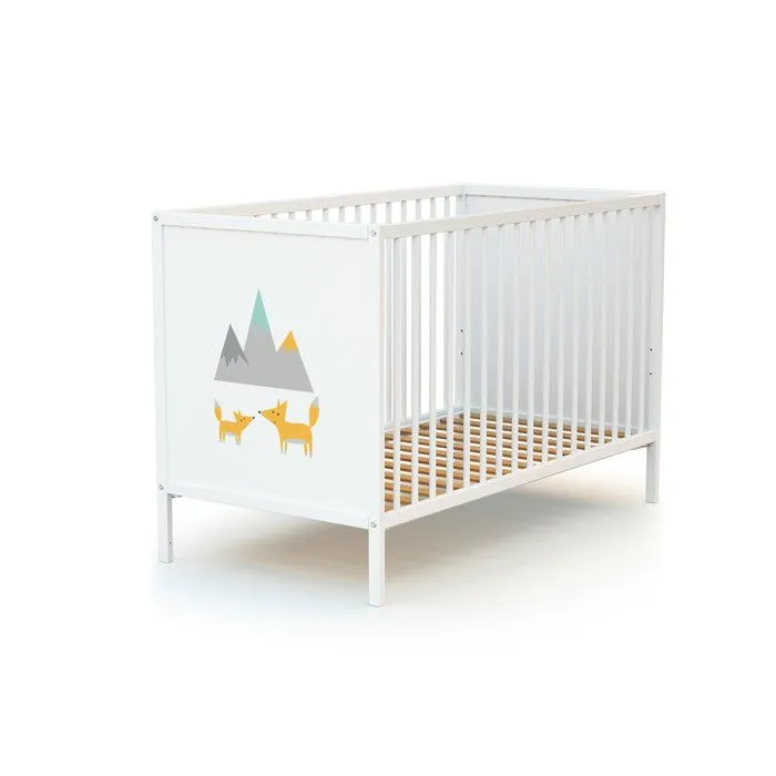 WEBABY - Chambre bébé lit et commode à langer en bois ALBA  Blanc - Taille unique-2