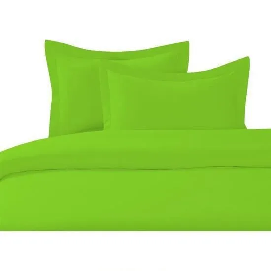 DUBLANC Housse de couette 140x200cm VERT ANIS.-0