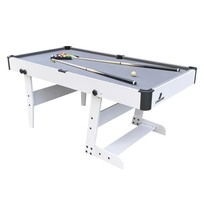Table de Billard pliable Cougar Hustle XL - Blanc/Gris - Accessoires inclus-1